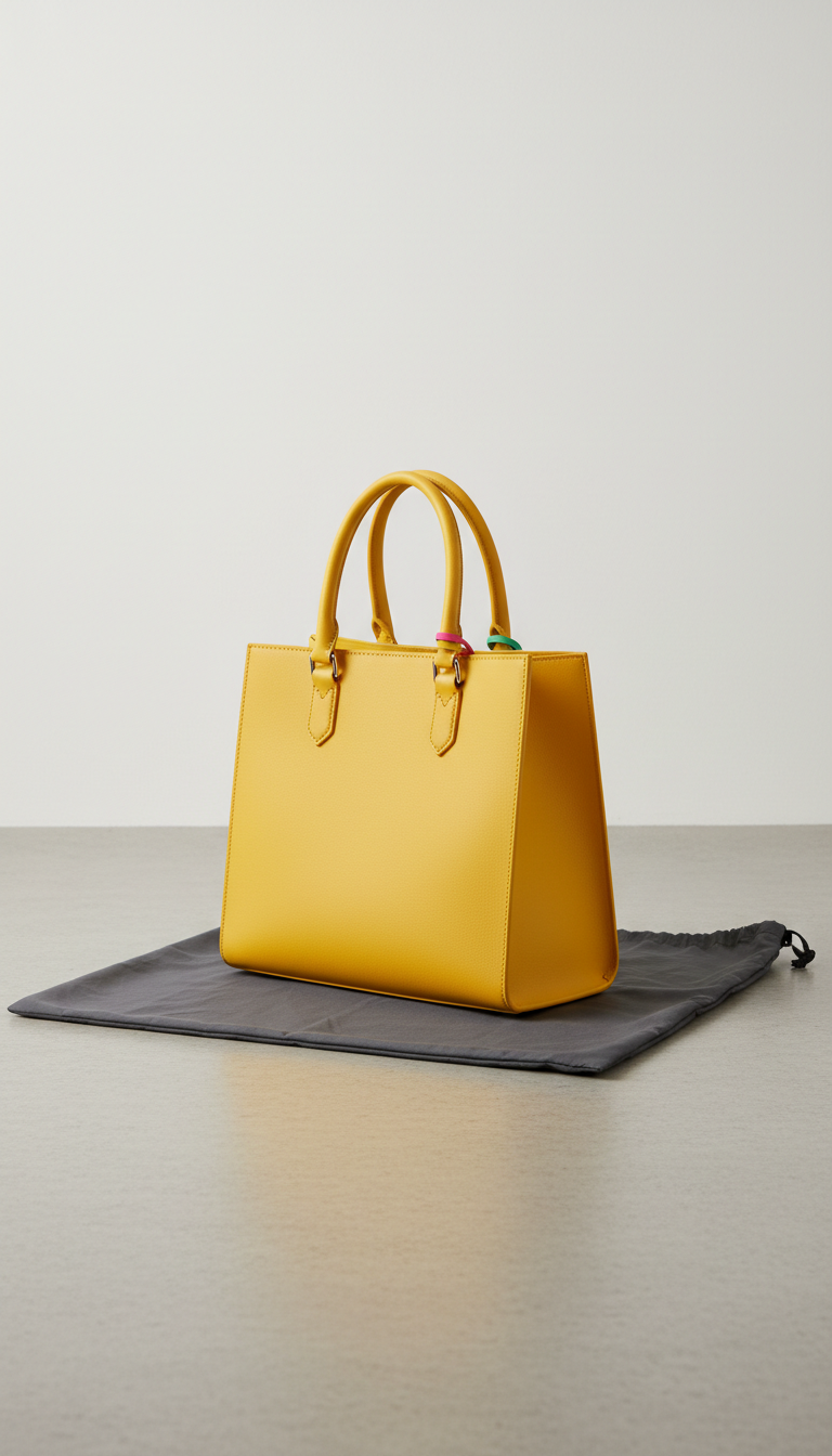 Bolsa tote estruturada amarelo táxi